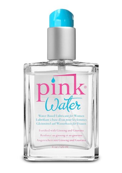 Pink Water 4oz Glass Bottle Water Based Lubricant with Pump