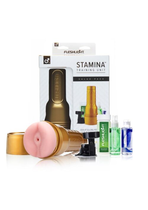Fleshlight Stamina Training Unit Value Pack Kit - Anal - Pink And Gold