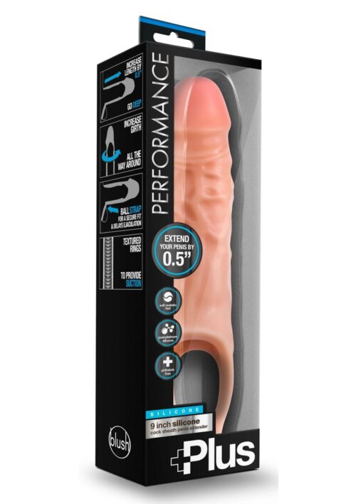 Performance Plus Silicone Cock Sheath Penis Extender 9in - Vanilla