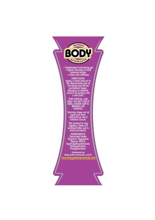 Body Action Supreme Gel Water Based Lubricant 8.5 oz
