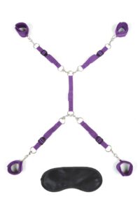Lux Fetish Bed Spreader Kit (7 piece set) - Purple