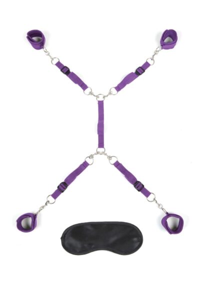 Lux Fetish Bed Spreader Kit (7 piece set) - Purple