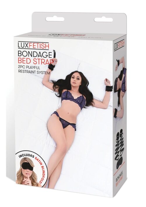 Lux Fetish Bondage Bed Strap (2 piece set) - Black