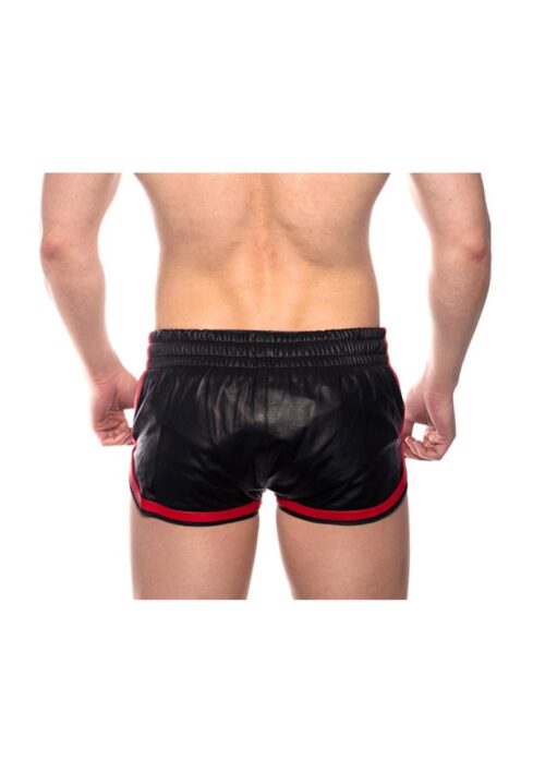 Prowler Red Leather Sport Shorts - Large - Black/Red