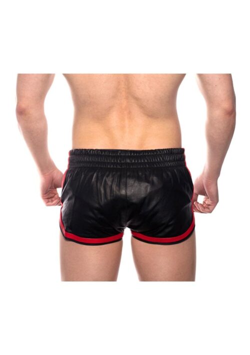Prowler Red Leather Sport Shorts - XLarge - Black/Red