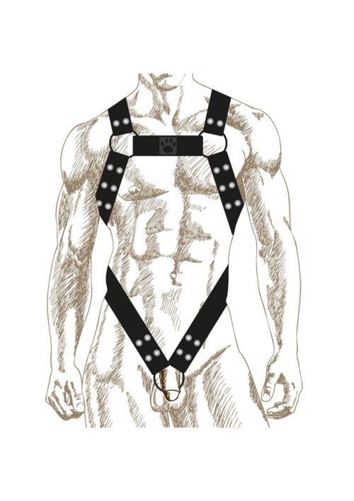 Prowler Red Butch Body Harness - Large - Black/Silver