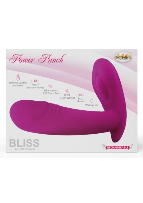 Bliss Power Punch USB Magnetic Rechargeable Silicone Dual Vibe Vibrator Waterproof Pink
