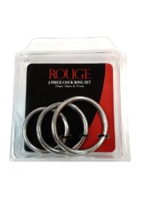 Rouge Stainless Steel Cock Ring Set of 3 Pieces