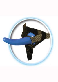 Fetish Fantasy Series Beginner`s Strap-On Dildo 4.5in and Harness For Him - Blue and Black