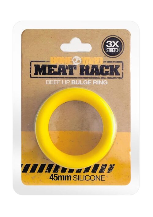 Boneyard Meat Rack Beef Up Bulge Ring 3X Stretch Silicone Cock Ring - Yellow