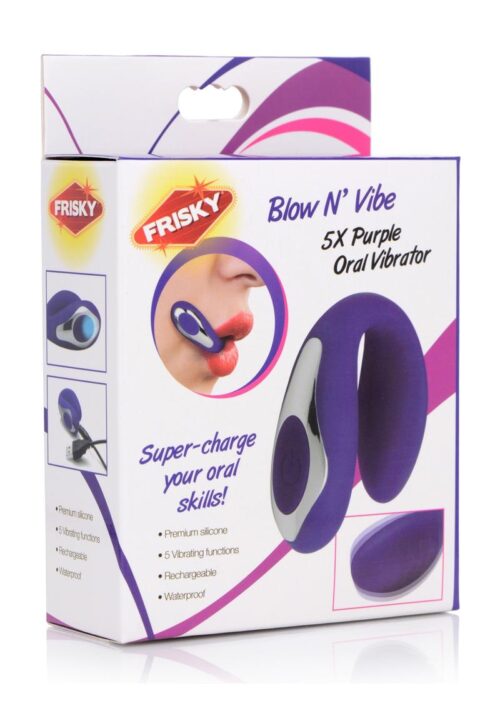 Frisky Blow `N Vibe 5X Oral Vibrator - Purple