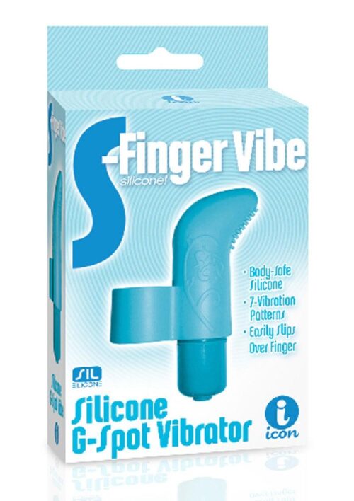 The 9`s - S-Finger Silicone G-Spot Vibrator - Blue