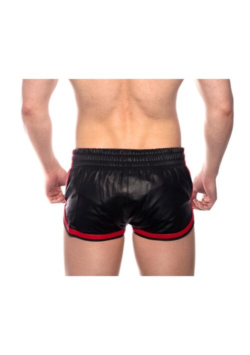 Prowler Red Leather Sport Shorts - 3XLarge - Black/Red