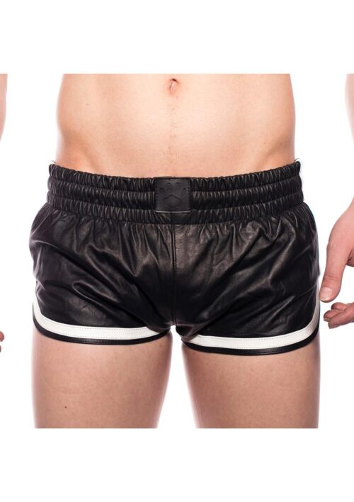 Prowler Red Leather Sport Shorts - 3XLarge - Black/White