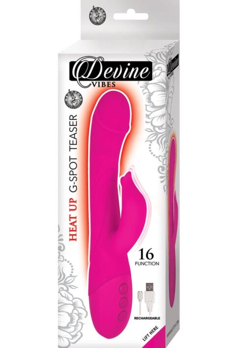 Devine Vibes Heat Up G-Spot Teaser Rechargeable Silicone Warming Vibrator - Pink