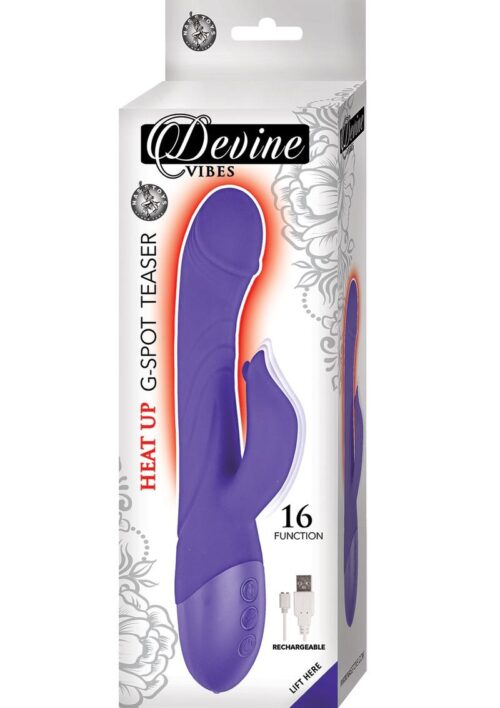 Devine Vibes Heat Up G-Spot Teaser Rechargeable Silicone Warming Vibrator - Purple