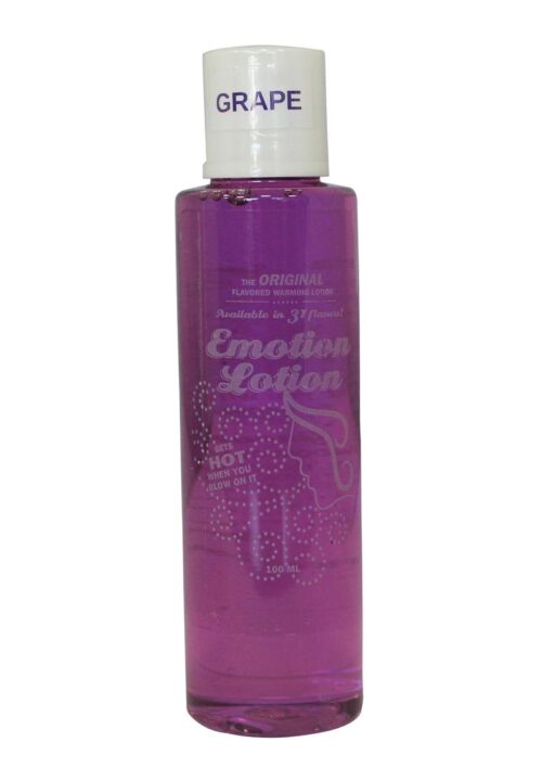 Emotion Lotion Water Based Flavored Warming Lubricant - Grape 4oz