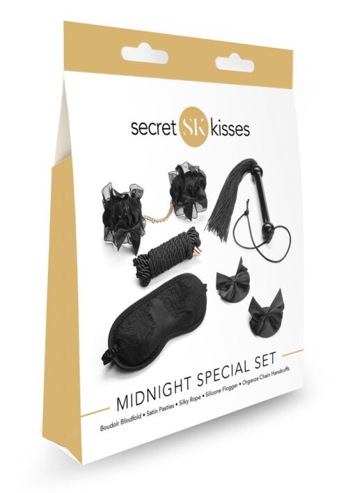 Secret Kisses Midnight Special Set Bondage 5 Piece Collection - Black