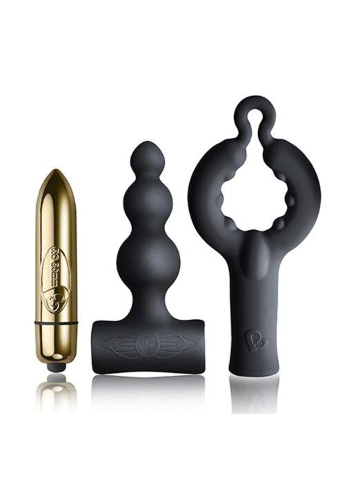 Silhouette Be Mine Set Bullet with Silicone Attachments Vibrator - Black