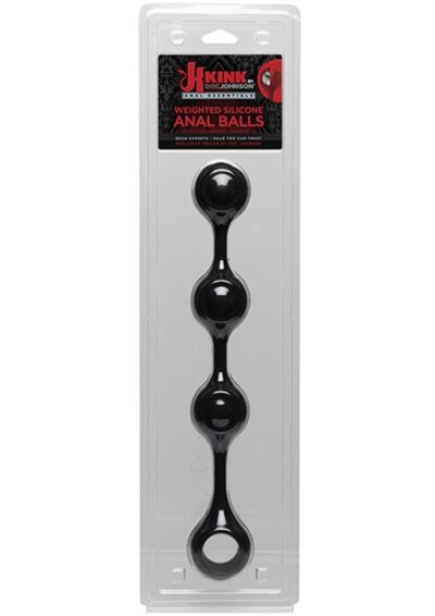 Kink Anal Essentials Weighted Silicone Beaded Anal Balls 13.5in - Black