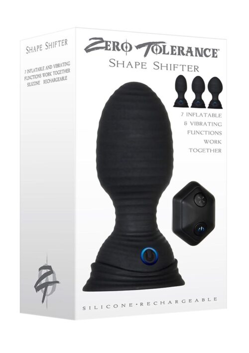 Zero Tolerance Shape Shifter Rechargeable Silicone Inflatable Anal Plug with Remote Control - Black