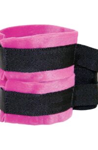 Sex and Mischief Kinky Pinky Cuffs with Tethers - Pink/Black