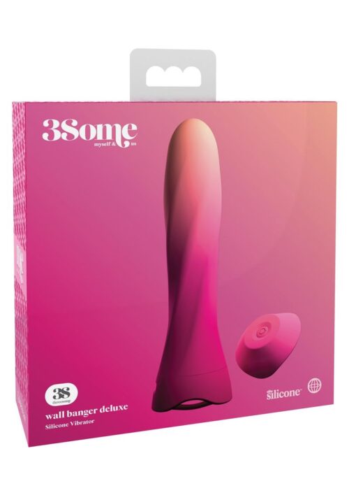 3Some Wall Banger Deluxe Silicone Rechargeable Vibrator with Remote Control - Pink