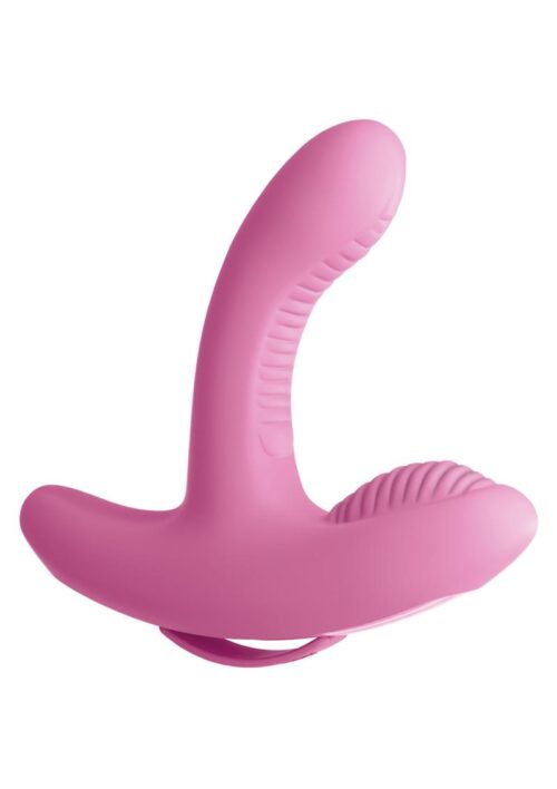 3Some Rock N Grind Silicone Rechargeable Vibrator with Remote Control - Pink