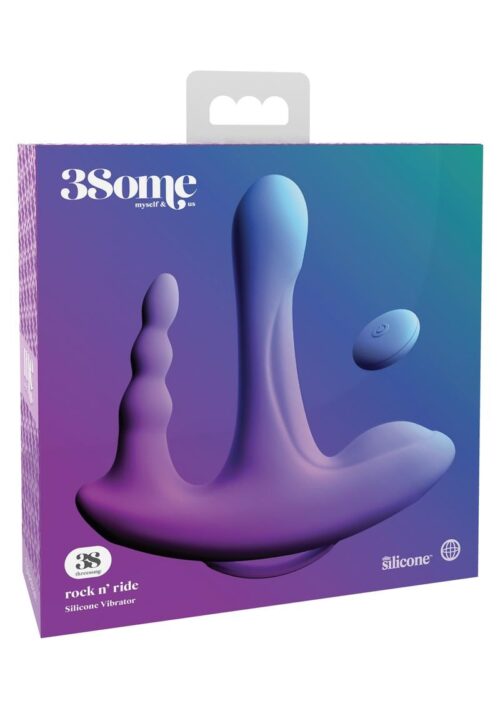 3Some Rock N Ride Silicone Rechargeable Vibrator - Purple