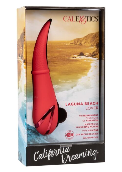 California Dreaming Laguna Beach Lover Rechargeable Silicone Vibrator - Red