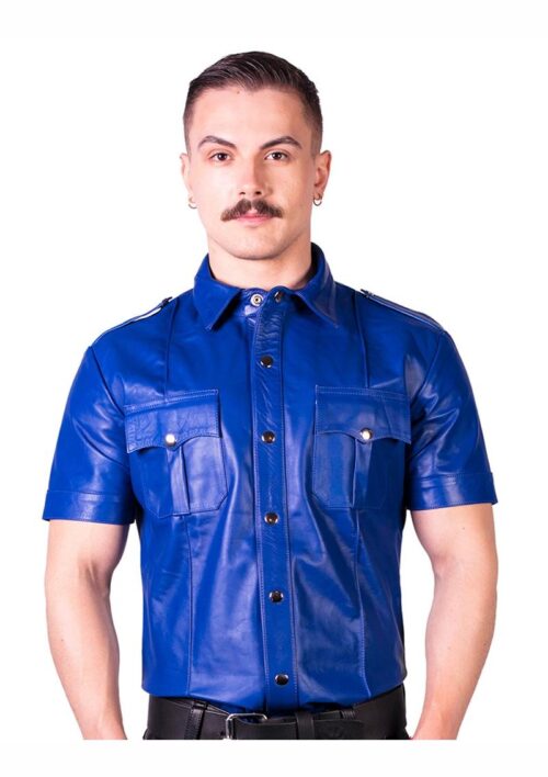 Prowler Red Slim Fit Police Shirt- Large - Blue