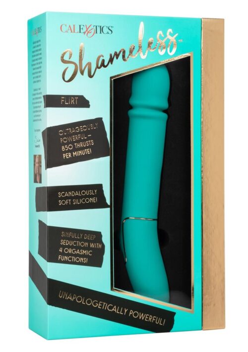 Shameless Flirt Rechargeable Silicone Thrusting Vibrator - Blue