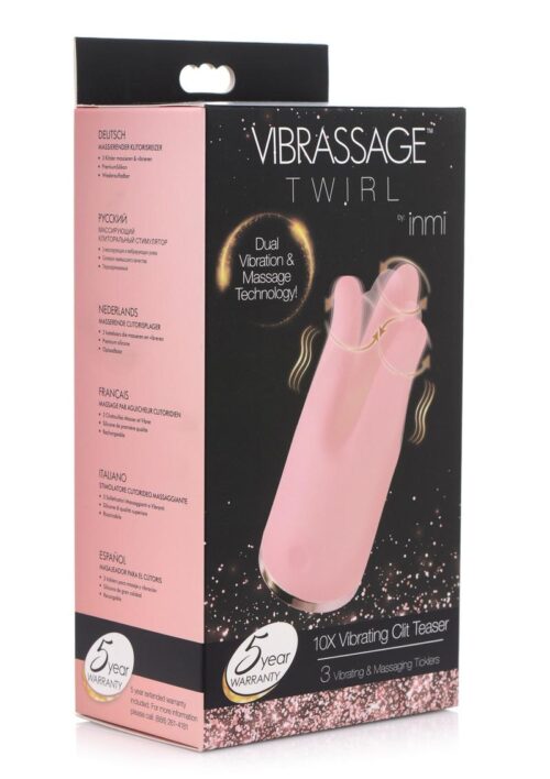 Inmi Vibrassage Twirl Vibrating Clit Teaser - Pink