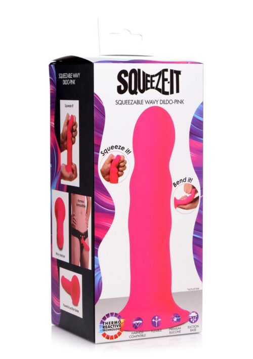 Squeeze-It Squeezable Wavy 7.2in Dildo - Pink