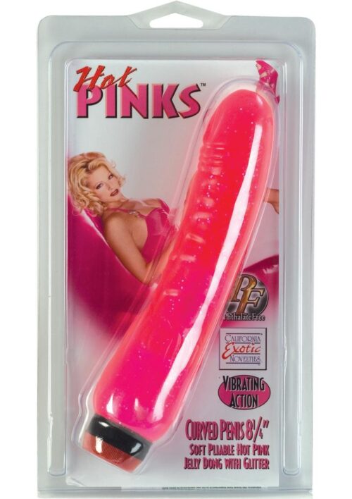 Hot Pinks Long John Vibrating Dildo 8in - Pink