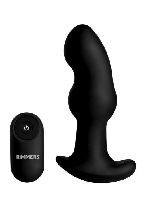 Rimmers Gyro-I Rechargeable Silicone Rimming Butt Plug with Remote Control - Black