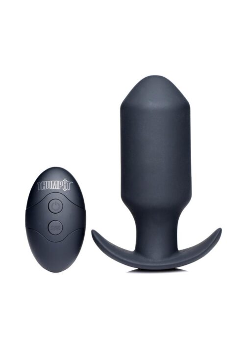 Thump-It Missile Rechargeable Silicone Thumping Anal Plug with Remote Control - Black