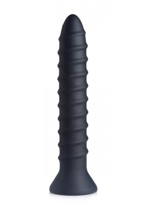 Master Series Power Screw Spiral Rechargeable Silicone Vibrator - Black