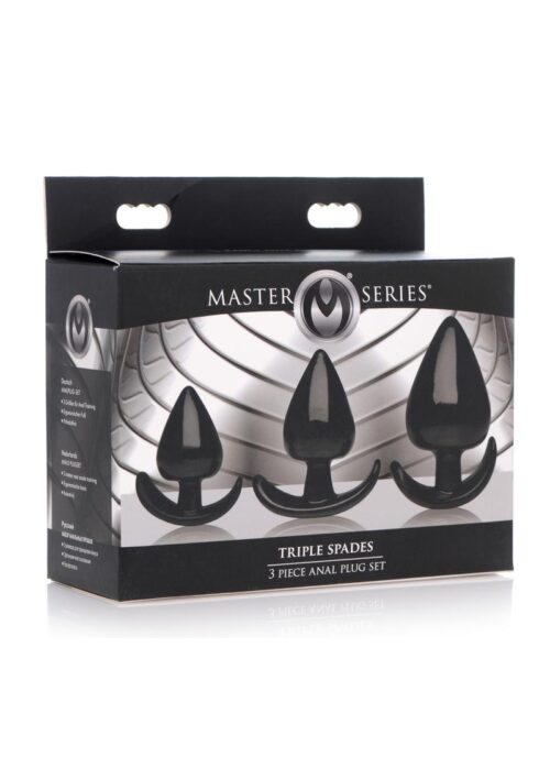 Master Series Triple Spades 3 Piece Anal Plug Set - Black