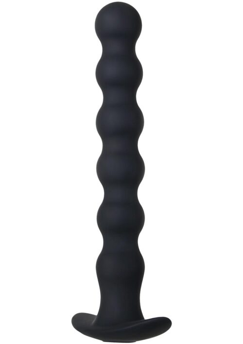 Bottoms Up Rechargeable Silicone Beaded Anal Vibrator - Black