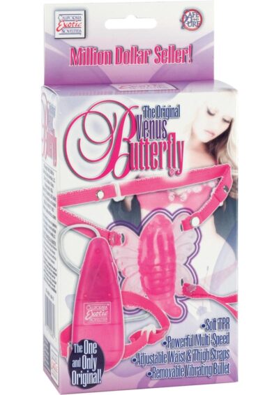 Venus Butterfly Strap-On with Remote Control - Pink