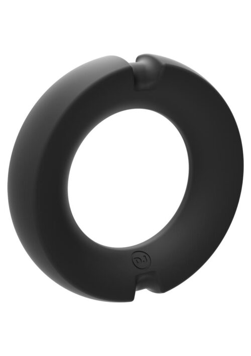 Kink Stretchable Silicone-Covered Metal Cock Ring - 50mm - Black