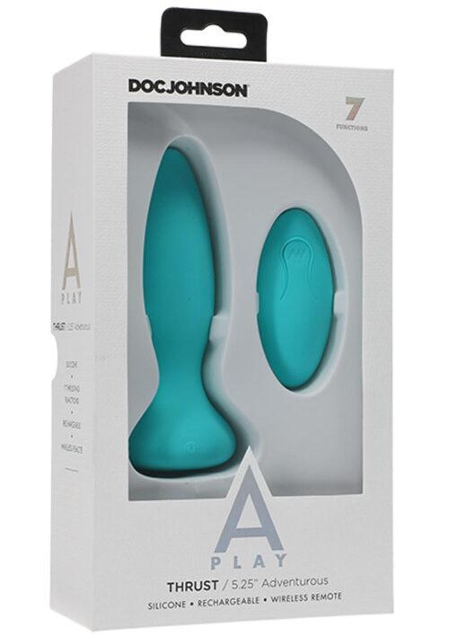 A-Play Thrust Adventurous Anal Plug with Remote Control -Teal