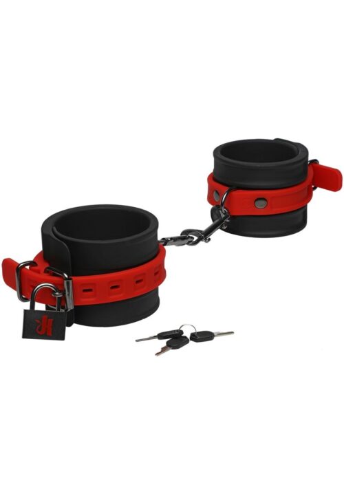 Kink Silicone Ankle Cuffs - Black/Red