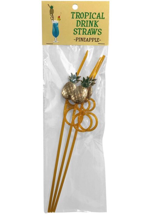 Tropical Drinking Straw - Pineapple (3 Per Pack)