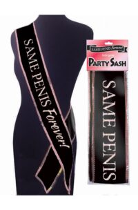 Same Penis Forever Party Sash - Black/Pink