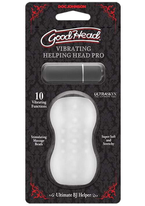 GoodHead Helping Head Pro Vibrating Masturbator with Bullet - Frost