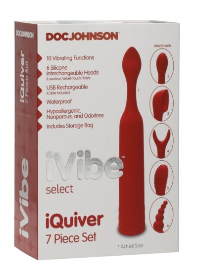 iVibe Select iQuiver Silicone Massager (7 Piece Kit) - Red Velvet