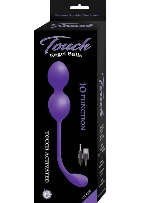 Touch Kegel Balls Silicone Rechargeable Vibrating Balls - Purple