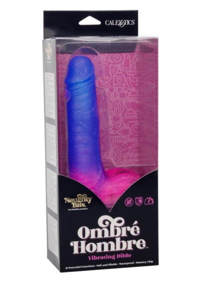 Naughty Bits Ombre Hombre Rechargeable Silicone Vibrating Dildo - Multi-Colored